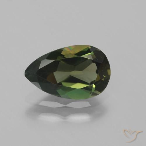 1.42ct Natural Marrón verdoso Kornerupina, En forma de pera, VVS