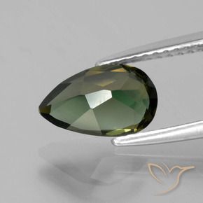 Kornerupina Marrón verdoso natural de 1.42 ct, En forma de pera, VVS