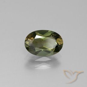 Kornerupina Dorado verdoso natural de 1.55 ct, Ovalada, VS-SI