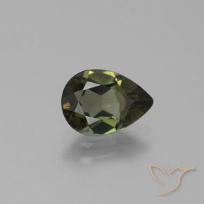 Kornerupina Marrón verdoso natural de 1.35 ct, En forma de pera, VVS