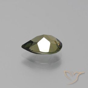Kornerupina Marrón verdoso natural de 1.35 ct, En forma de pera, VVS