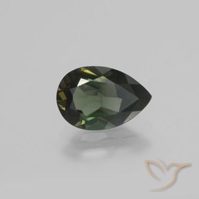 Kornerupina Verde oscuro natural de 1.15 ct, En forma de pera, VVS