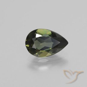 Kornerupina Marrón oscuro natural de 1.34 ct, En forma de pera, VVS-VS