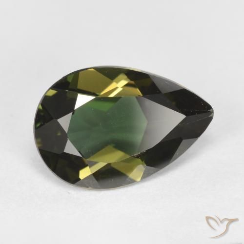 1.13ct Natural Marrón verdoso Kornerupina, En forma de pera, VVS