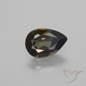 Kornerupina Marrón verdoso natural de 1.20 ct, En forma de pera, VVS
