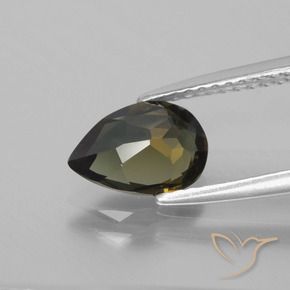 Kornerupina Marrón verdoso natural de 1.20 ct, En forma de pera, VVS