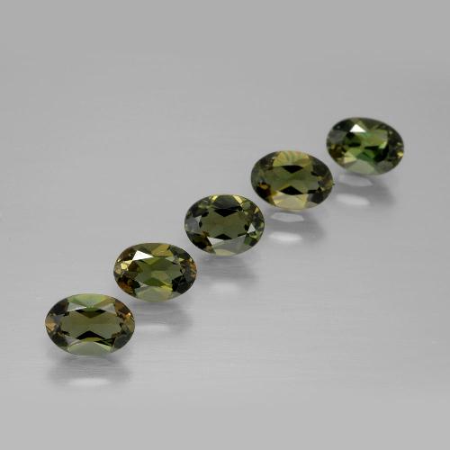 Gemas de kornerupina verde amarronado natural de 2,39 ct, corte óvalo, VVS-VS