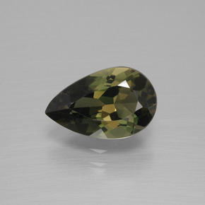 Kornerupina Verde terroso natural de 2.05 ct, En forma de pera, VVS