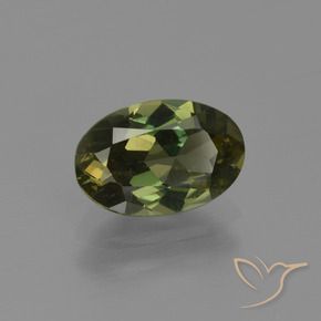 Kornerupina Marrón verdoso natural de 1.35 ct, Ovalada, VS