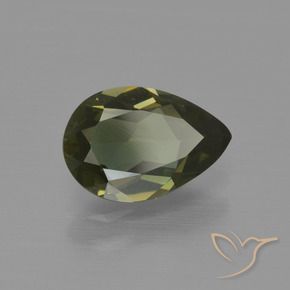 Kornerupina Marrón oscuro natural de 1.41 ct, En forma de pera, VVS