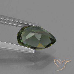 Kornerupina Verde oscuro natural de 0.70 ct, En forma de pera, VVS