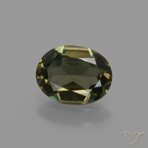 0.75ct Natural Verde marrón Kornerupina, Ovalada, VVS-VS