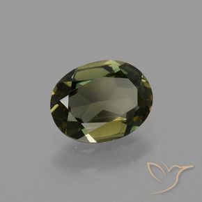 Kornerupina Verde marrón natural de 0.75 ct, Ovalada, VVS-VS