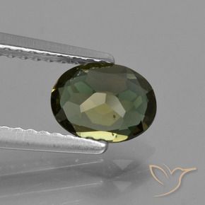 Kornerupina Verde marrón natural de 0.75 ct, Ovalada, VVS-VS