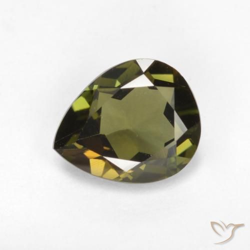 0.71ct Natural Verde oscuro Kornerupina, En forma de pera, VVS