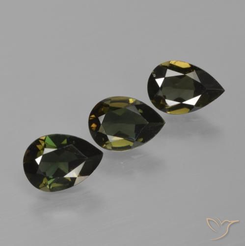 Gemas de Kornerupina Marrón verdoso natural de 2.30 ct, En forma de pera, VVS-VS