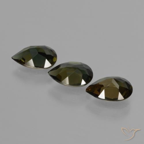 Gemas de Kornerupina Marrón verdoso natural de 2.30 ct, En forma de pera, VVS-VS