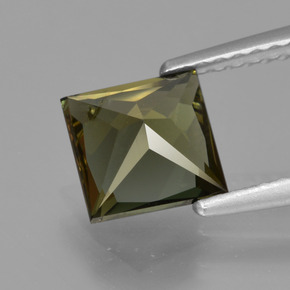 Kornerupina verde natural de 1,32 ct, cuadrado, VS-SI