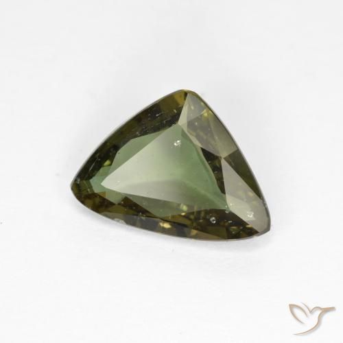 Kornerupina Verde terroso intenso natural de 1.57 ct, Trillón, VS-SI