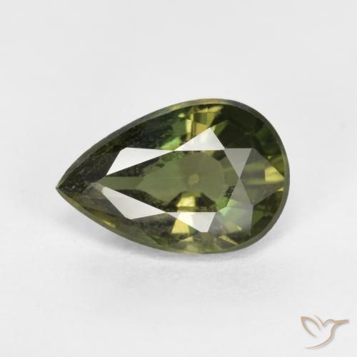 1.51ct Natural Verde oscuro Kornerupina, En forma de pera, VS