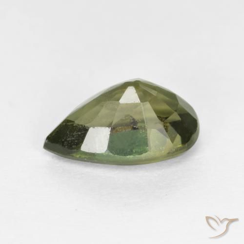 Kornerupina Verde oscuro natural de 1.51 ct, En forma de pera, VS