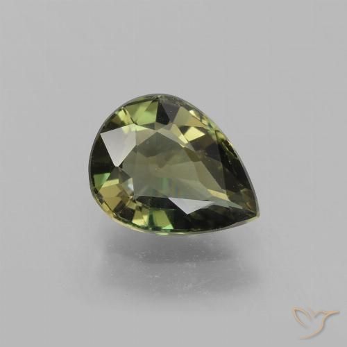 1.35ct Natural Verde terroso Kornerupina, En forma de pera, VVS-VS