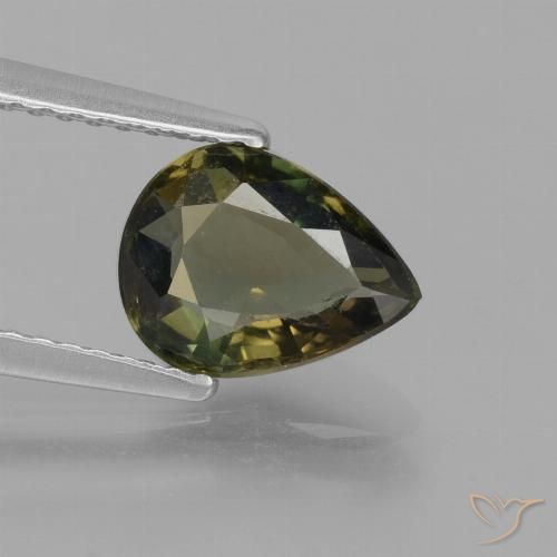 1.41ct Natural Verde marrón Kornerupina, En forma de pera, VS