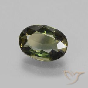 Kornerupina Verde terroso intenso natural de 1.68 ct, Ovalada, VVS-VS