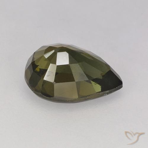 Kornerupina Marrón verdoso natural de 1.80 ct, En forma de pera, VS