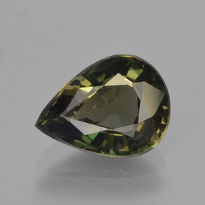Kornerupina verde natural de 1,86 ct, en forma de pera, VS