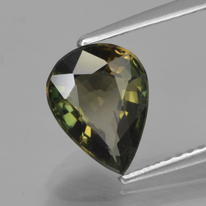 Kornerupina verde natural de 1,86 ct, en forma de pera, VS
