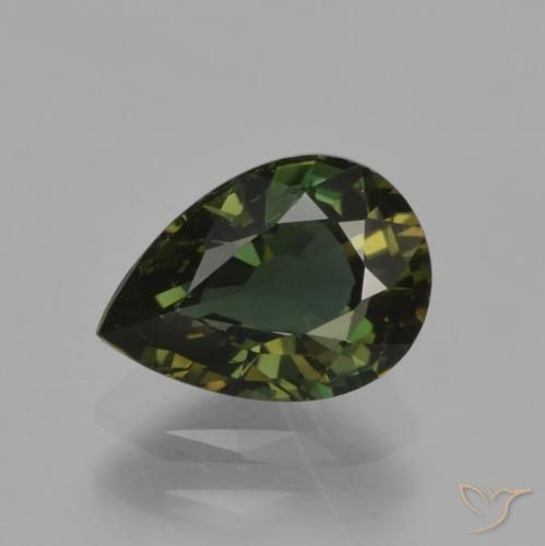 1.16ct Natural Verde marrón Kornerupina, En forma de pera, VVS-VS