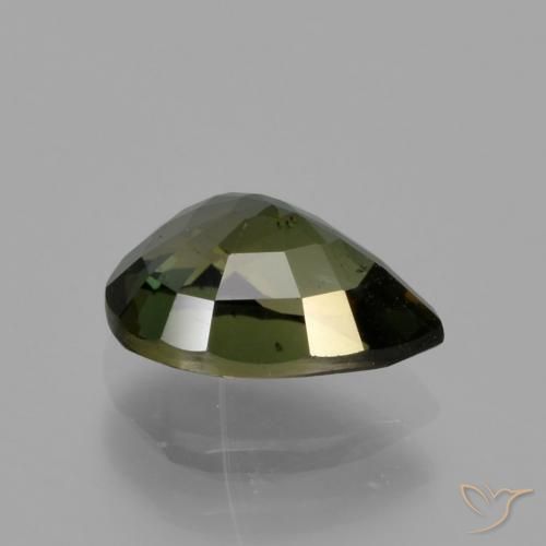 Kornerupina Verde marrón natural de 1.16 ct, En forma de pera, VVS-VS