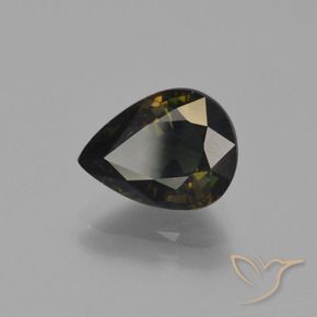 Kornerupina Marrón verdoso natural de 2.61 ct, En forma de pera, VS