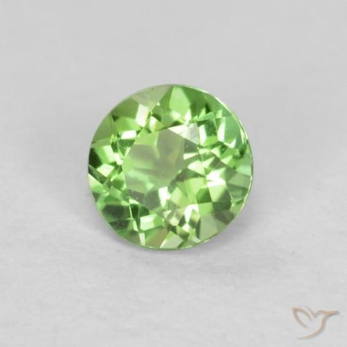 Kornerupina Verde vivo natural de 0.16 ct, Redondo, VVS-VS