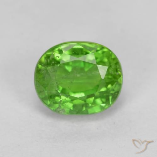 0.86ct Natural Verde vivo Kornerupina, Ovalada, SI