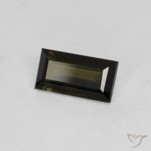 Kornerupina Verde marrón natural de 0.48 ct, Corte Baguette, VVS-VS