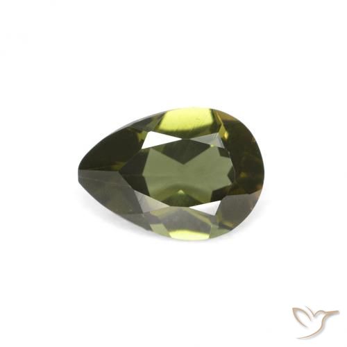 0.34ct Natural Verde oscuro Kornerupina, En forma de pera, VVS