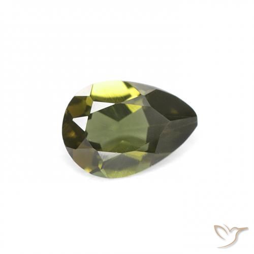 Kornerupina Verde oscuro natural de 0.34 ct, En forma de pera, VVS