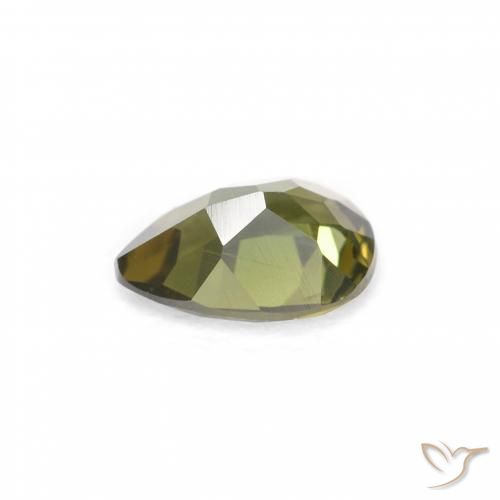 Kornerupina Verde oscuro natural de 0.34 ct, En forma de pera, VVS