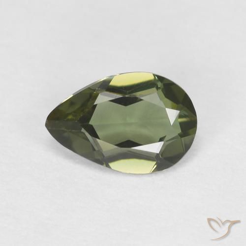 0.34ct Natural Verde oscuro Kornerupina, En forma de pera, VVS