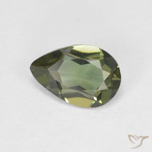 Kornerupina Verde oscuro natural de 0.34 ct, En forma de pera, VVS