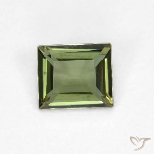 0.37ct Natural Verde oscuro Kornerupina, Corte Baguette, VS