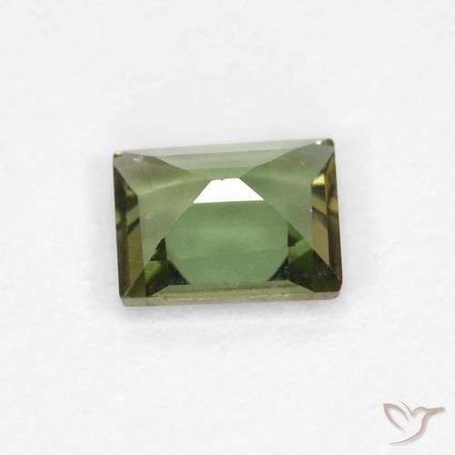 Kornerupina Verde oscuro natural de 0.37 ct, Corte Baguette, VS