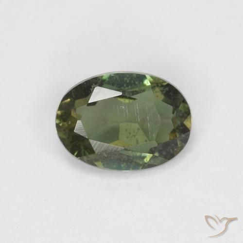 Kornerupina Verde terroso intenso natural de 0.32 ct, Ovalada, VS-SI