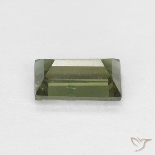 Kornerupina Verde oscuro natural de 0.36 ct, Corte Baguette, VS