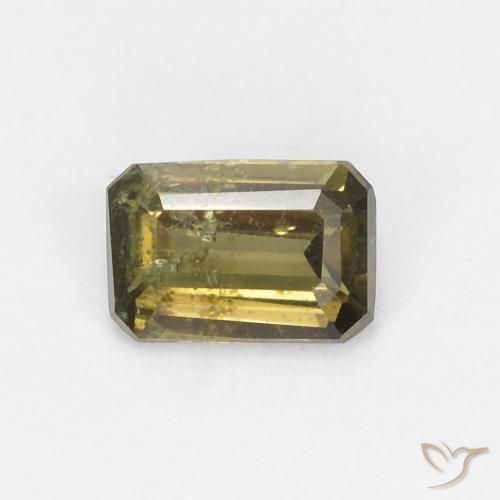 0.35ct Natural Verde bosque cálido Kornerupina, corte esmeralda, VS-SI