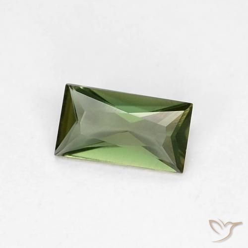 Kornerupina Verde bosque natural de 0.28 ct, Corte Baguette, VVS