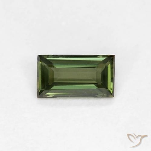 Kornerupina Verde oscuro natural de 0.27 ct, Corte Baguette, VVS