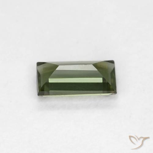 Kornerupina Verde oscuro natural de 0.27 ct, Corte Baguette, VVS